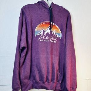 Prairie Mountain Yellowstone National Park Hoodie Sweatshirt Purple XL NWT